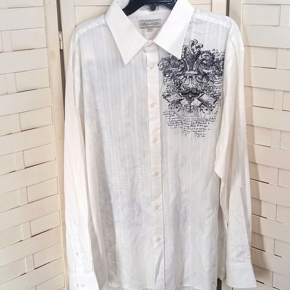 Eighty Eight by Affliction Printed Long Sleeve Button Down Shirt, 100% Cotton - Picture 2 of 9